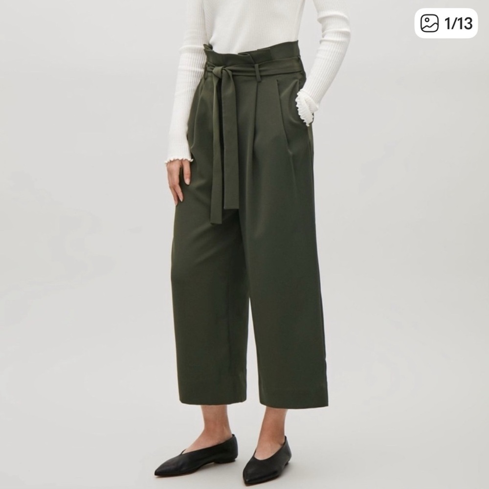 COS Black Paper Bag Trousers
